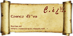 Czencz Éva névjegykártya